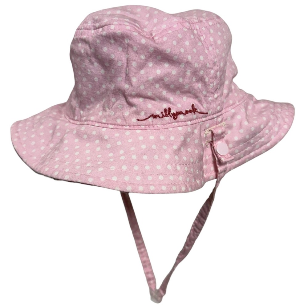Millymook 12-24M Pink Floral Polka Dot Reversible Sun Bucket Hat Spring Cute